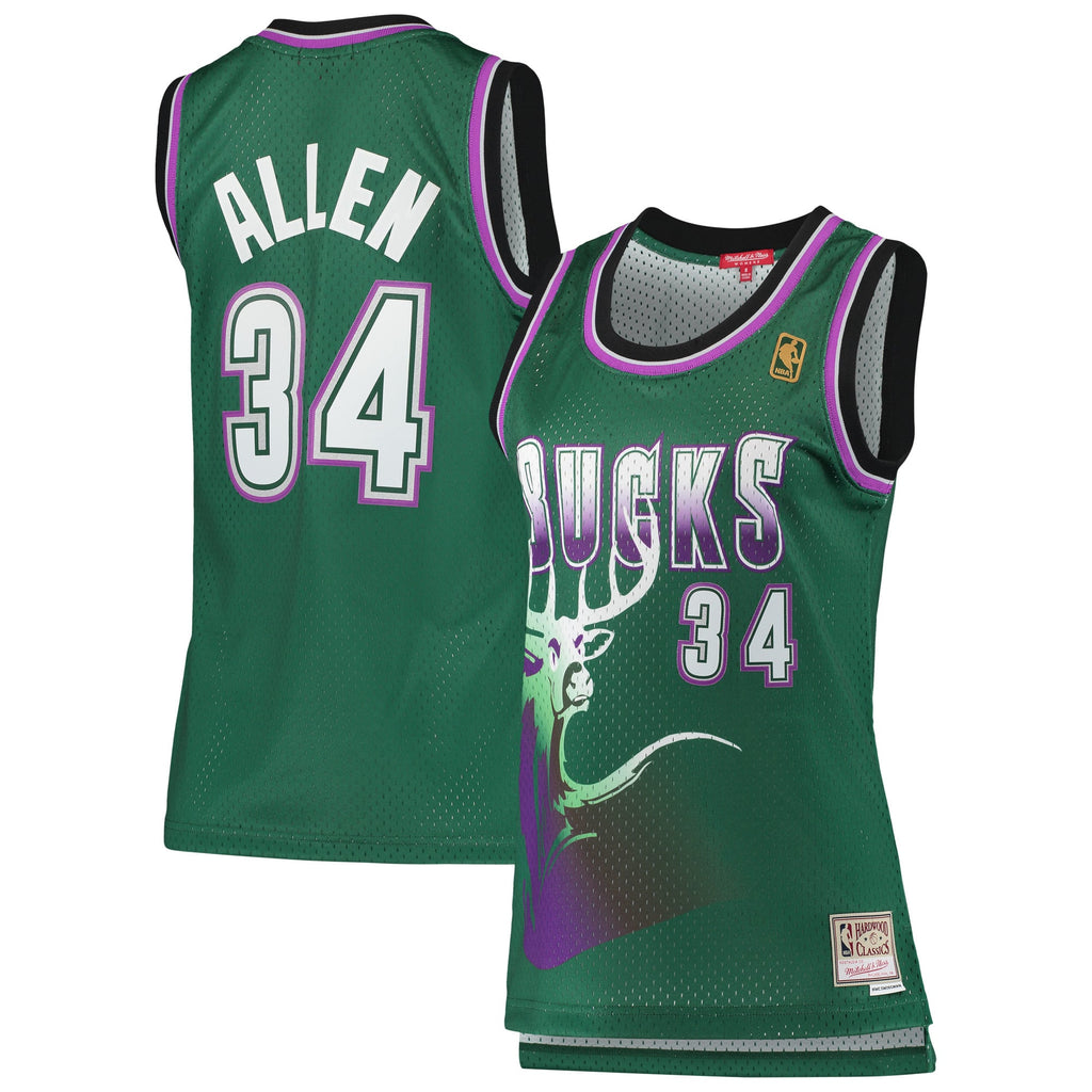 Milwaukee Bucks Ray Allen Mitchell & Ness Green 1996/97 Hardwood Classics Swingman Jersey for Women product image 1,