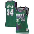 Milwaukee Bucks Ray Allen Mitchell & Ness Green 1996/97 Hardwood Classics Swingman Jersey for Women product image 1,
