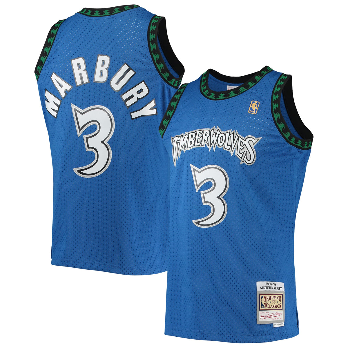 Minnesota Timberwolves Stephon Marbury Mitchell & Ness Blue 1996/97 Hardwood Classics Swingman Jersey for Men product image