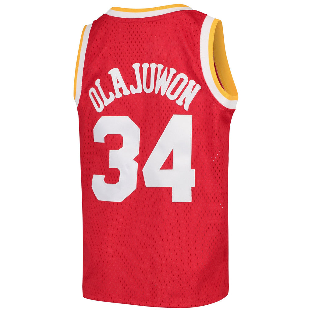 Youth Houston Rockets Hakeem Olajuwon Mitchell & Ness Red 1996/97 Hardwood Classics Swingman Jersey product image 4,