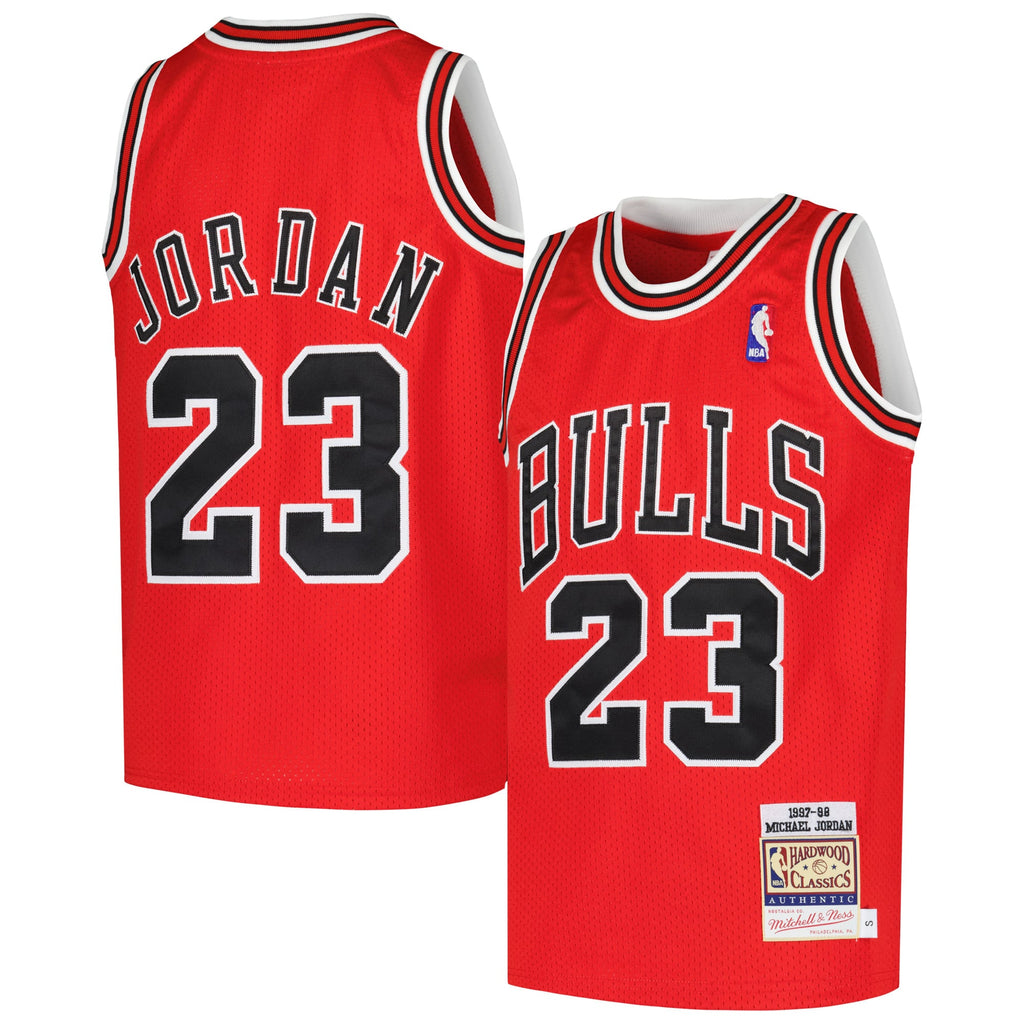 Youth Chicago Bulls Michael Jordan Mitchell & Ness Red Hardwood Classics 1997/98 Authentic Jersey product image 1, provided