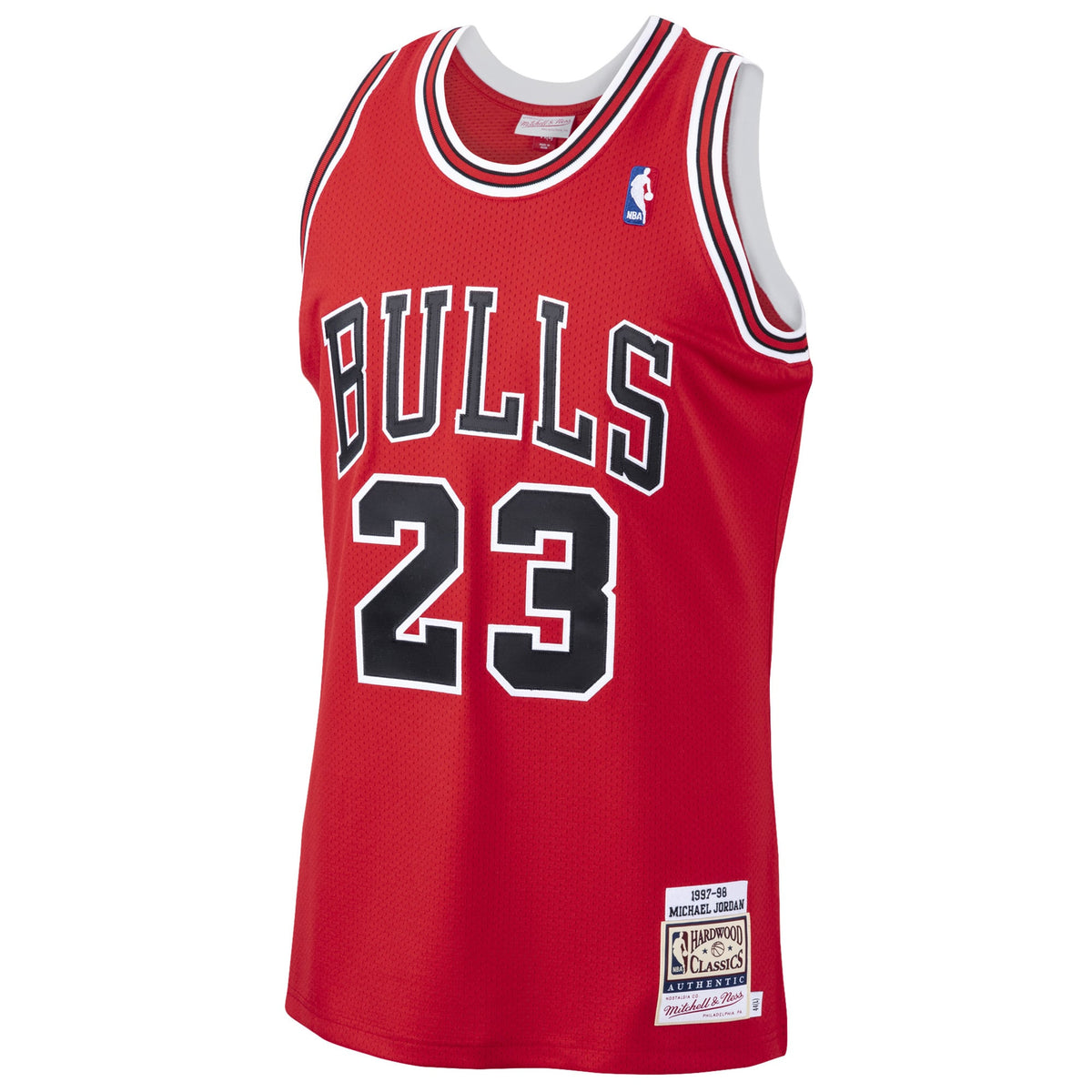 Chicago Bulls Michael Jordan Mitchell & Ness Scarlet 1997/98 Hardwood Classics Authentic Jersey for Men product image 3,
