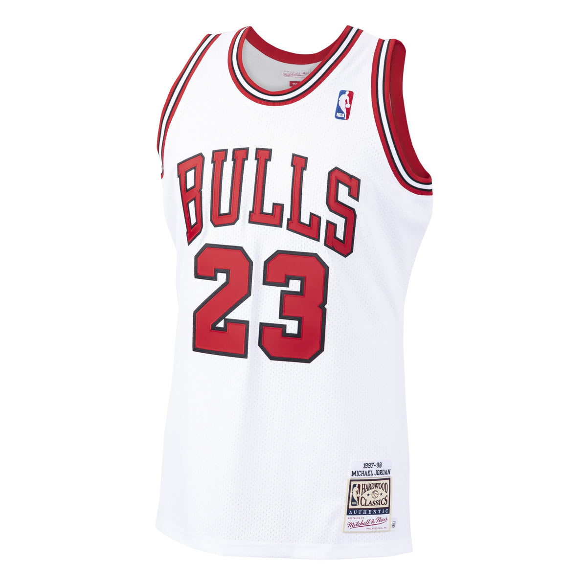 Chicago Bulls Michael Jordan Mitchell & Ness White 1997/98 Hardwood Classics Authentic Jersey for Men product image 3,