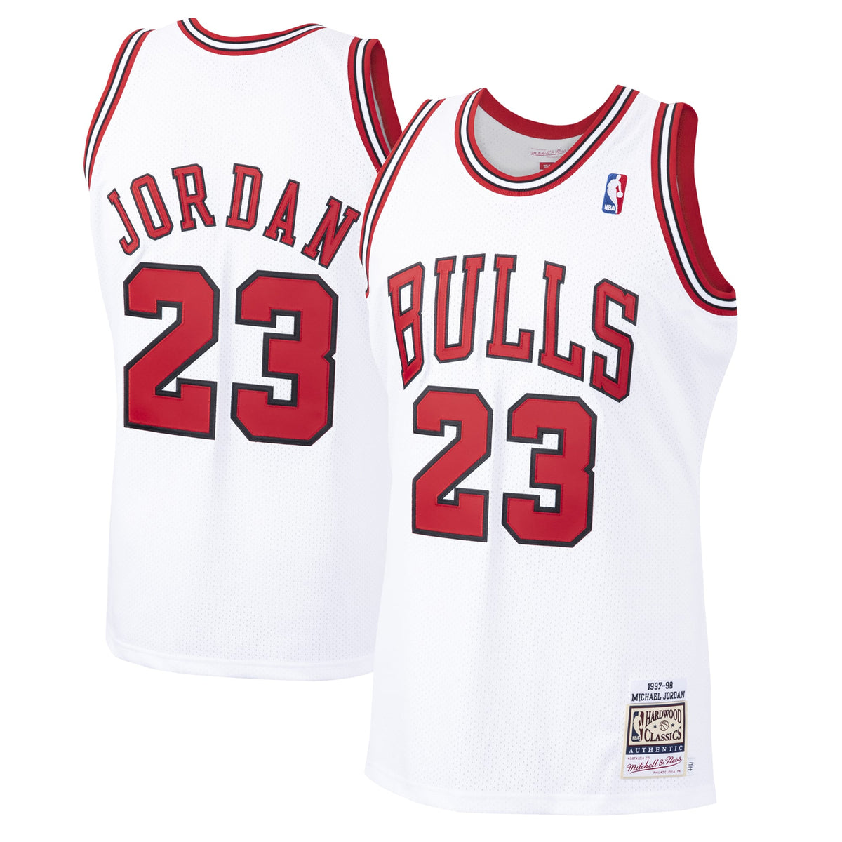 Chicago Bulls Michael Jordan Mitchell & Ness White 1997/98 Hardwood Classics Authentic Jersey for Men product image 1,