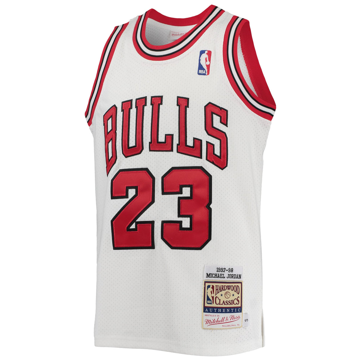 Youth Chicago Bulls Michael Jordan Mitchell & Ness White 1997/98 Hardwood Classics Authentic Jersey product image 3,
