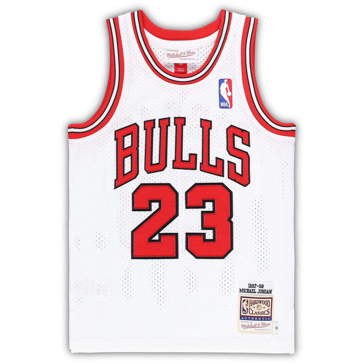 Preschool Chicago Bulls Michael Jordan Mitchell & Ness White 1997/98 Hardwood Classics Authentic Jersey product image 3,