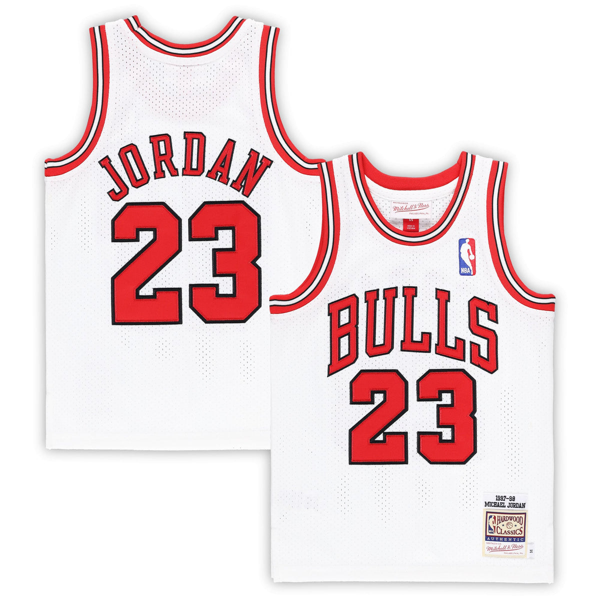 Preschool Chicago Bulls Michael Jordan Mitchell & Ness White 1997/98 Hardwood Classics Authentic Jersey product image 1,