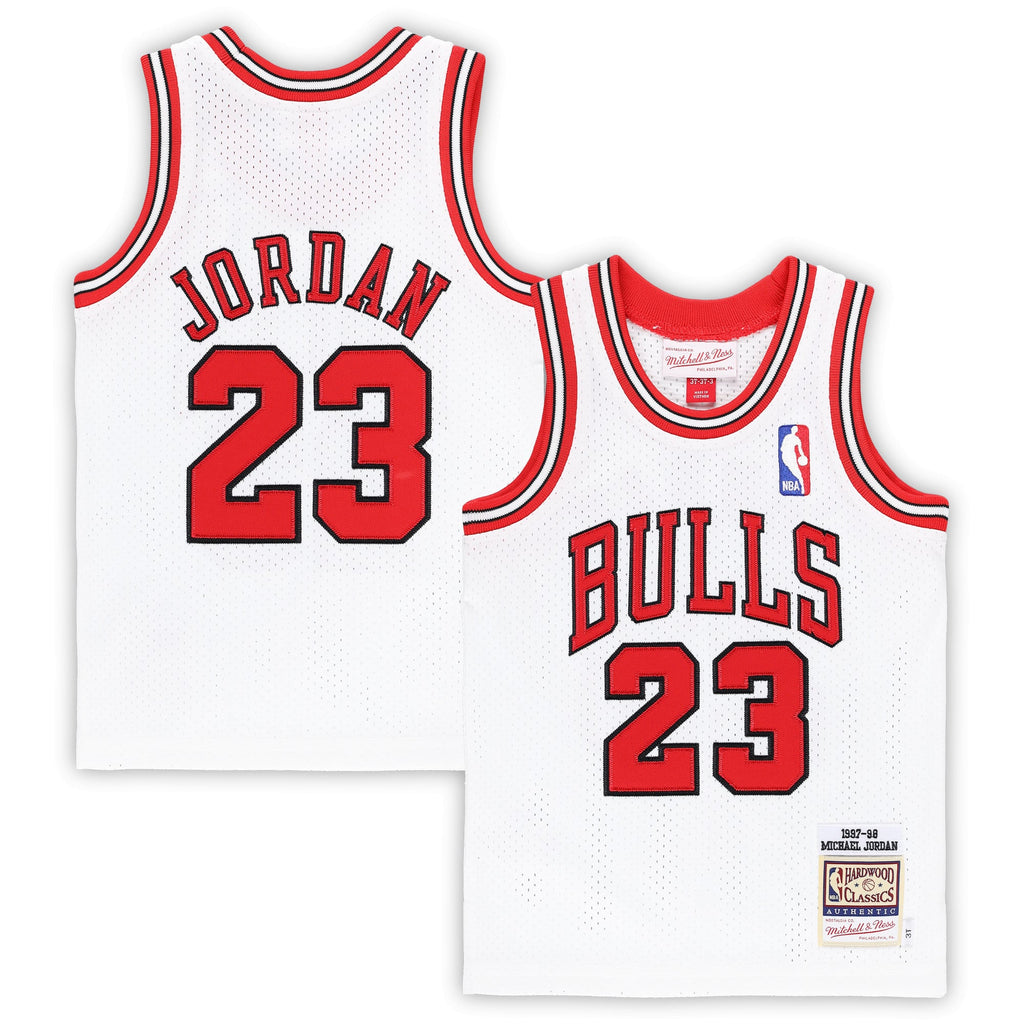 Toddler Chicago Bulls Michael Jordan Mitchell & Ness White 1997/98 Hardwood Classics Authentic Jersey product image 2,