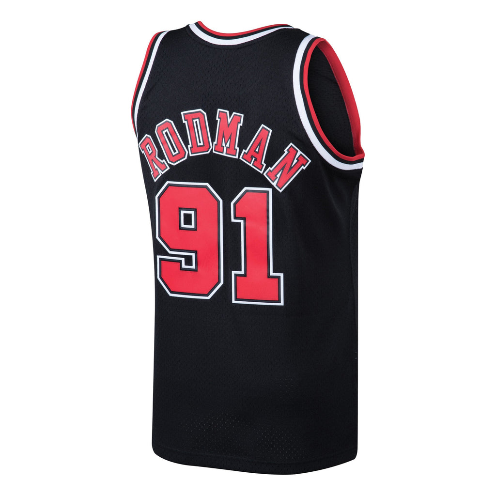 Chicago Bulls Dennis Rodman Mitchell & Ness Black 1997/98 Hardwood Classics Swingman Jersey for Men product image 4,