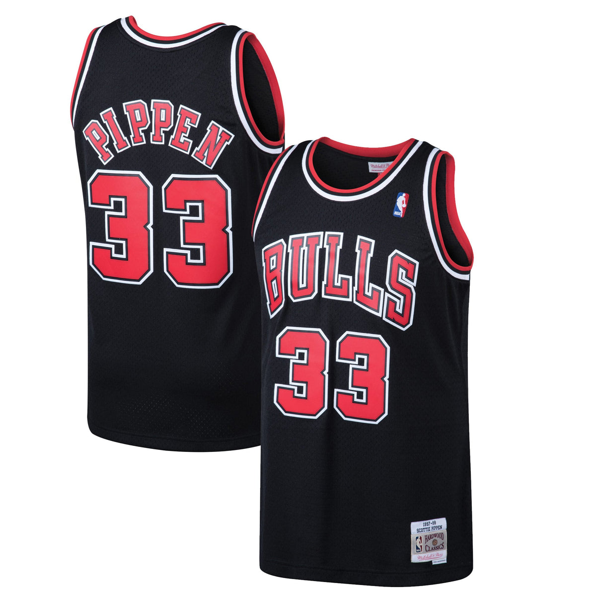 Chicago Bulls Scottie Pippen Mitchell & Ness Black 1997/98 Hardwood Classics Swingman Jersey for Men product image 1,