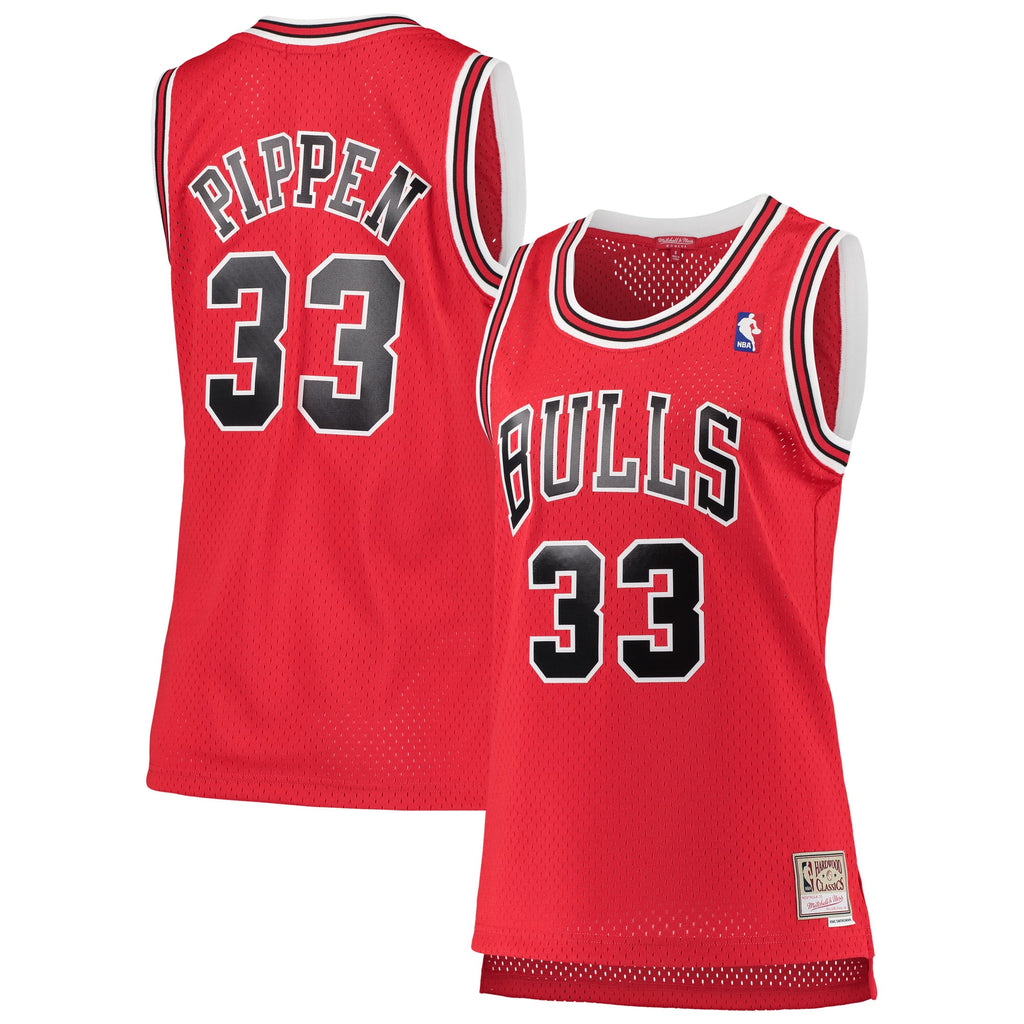 Chicago Bulls Scottie Pippen Mitchell & Ness Red 1997/98 Hardwood Classics Swingman Jersey for Women product image 2,