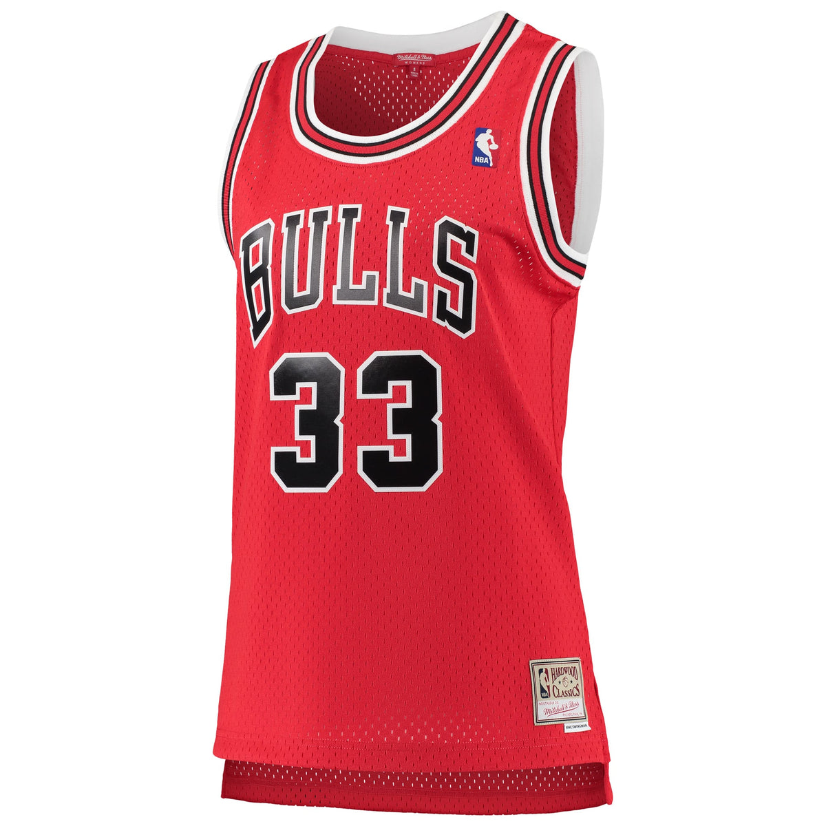 Chicago Bulls Scottie Pippen Mitchell & Ness Red 1997/98 Hardwood Classics Swingman Jersey for Women product image 3,