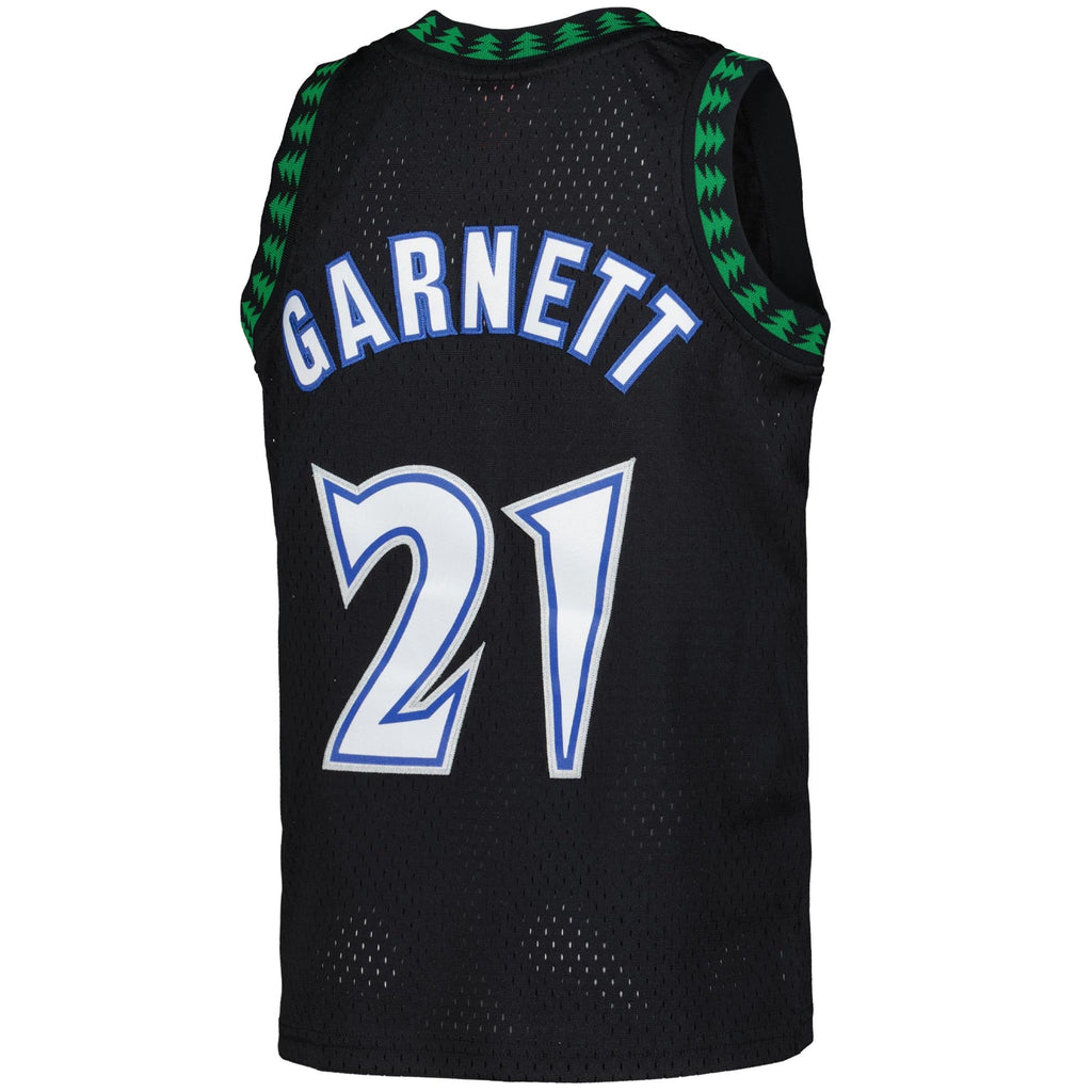 Youth Minnesota Timberwolves Kevin Garnett Mitchell & Ness Black 1997/98 Hardwood Classics Swingman Jersey product image 4,