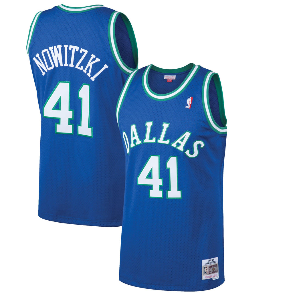 Dallas Mavericks Dirk Nowitzki Mitchell & Ness Blue 1998/99 Hardwood Classics Swingman Jersey for Men product image 1,