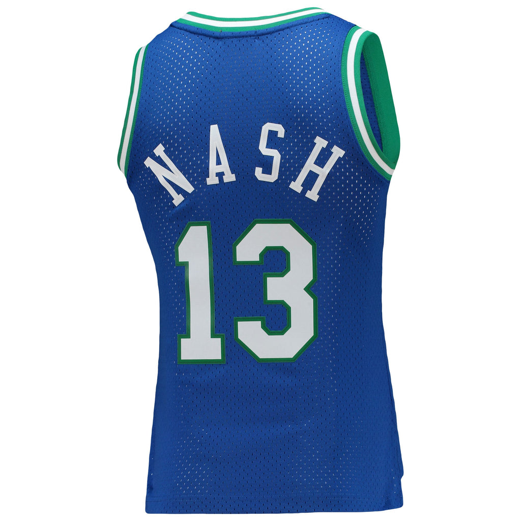 Dallas Mavericks Steve Nash Mitchell & Ness Blue 1998/99 Hardwood Classics Swingman Jersey for Women product image 4,