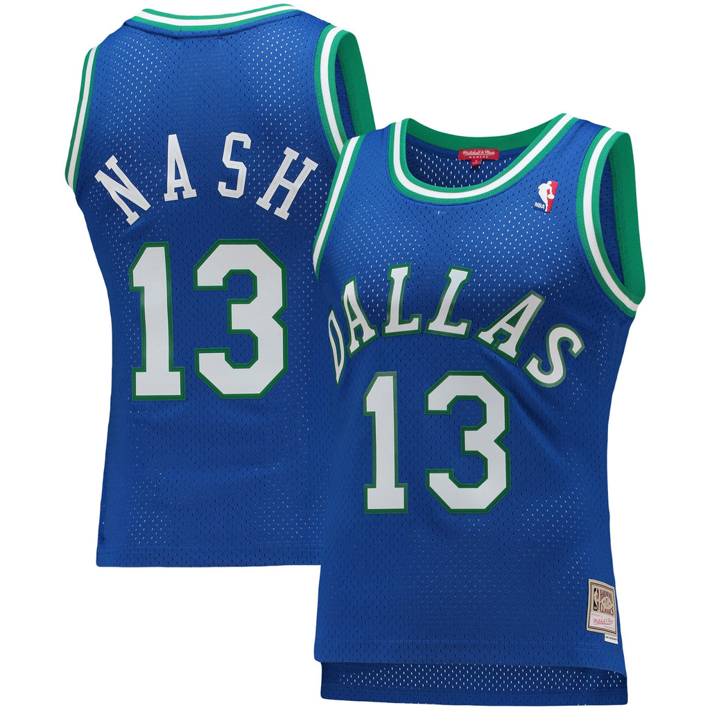 Dallas Mavericks Steve Nash Mitchell & Ness Blue 1998/99 Hardwood Classics Swingman Jersey for Women product image 1,