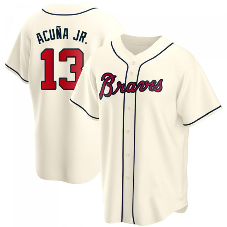 A.Braves #13 Ronald Acuna Jr. Player Cream Alternate Jersey product image 1