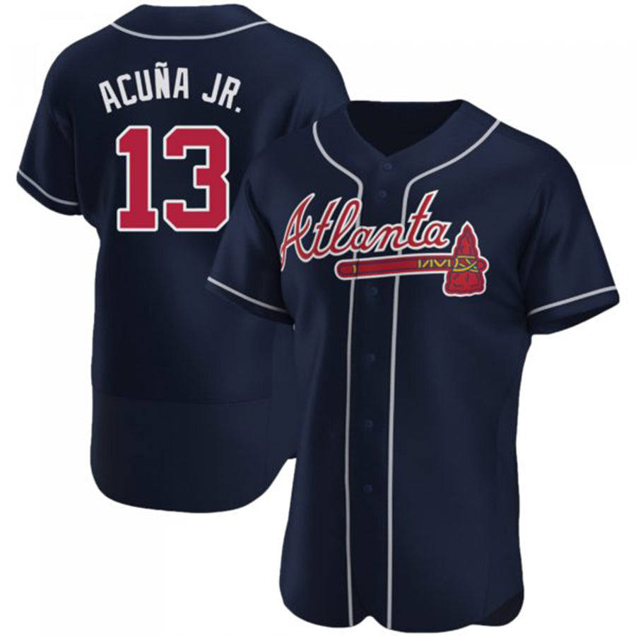 A.Braves #13 Ronald Acuna Jr. Navy Elite Player Jersey product image 1
