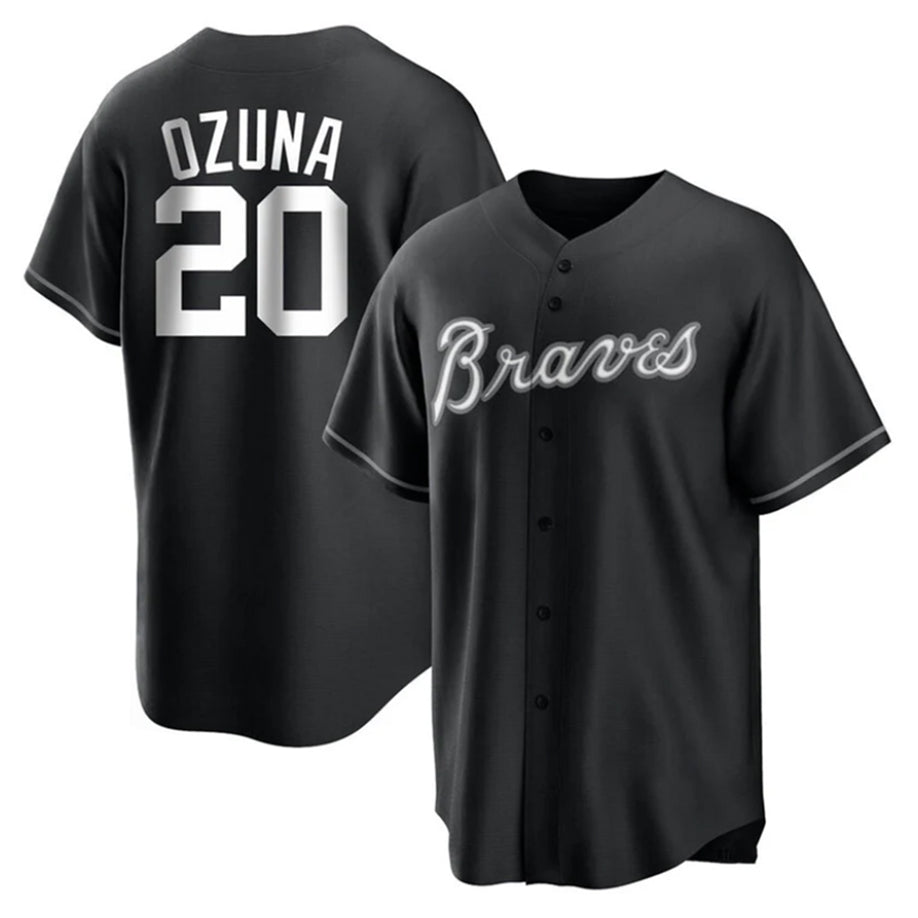 A.Braves #20 Marcell Ozuna Player Black Home Replica product image 1