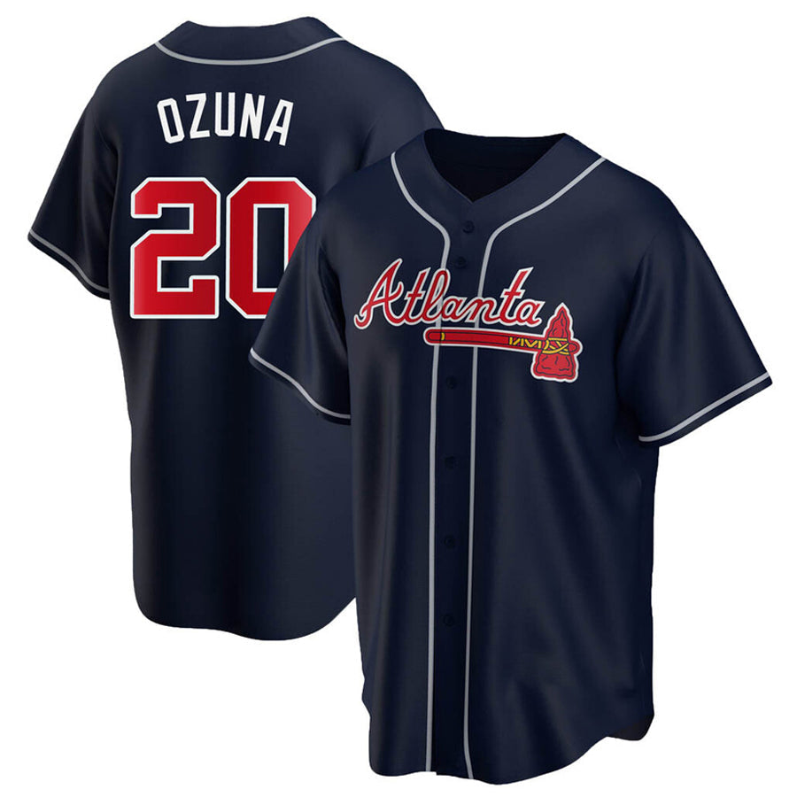 A.Braves #20 Marcell Ozuna Player Navy Game Baseball Jerseys product image 1