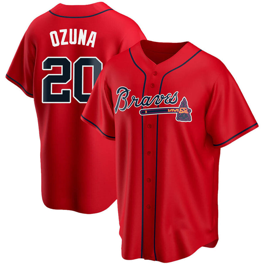 A.Braves #20 Marcell Ozuna Player Red Game Baseball Jerseys product image 1