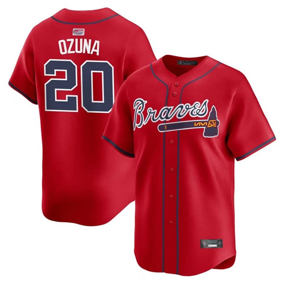 A.Braves #20 Marcell Ozuna Player Red Home Replica Baseball product image 1