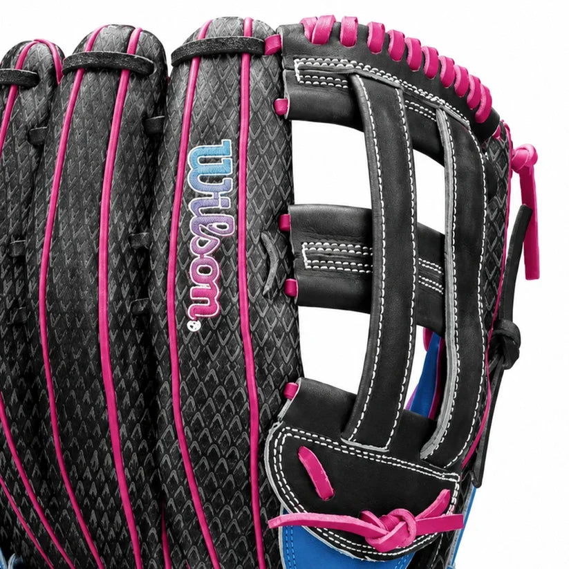 Wilson A1000SP 1922 Tubbs REP SMU 13-Inch Slowpitch Softball Glove Black/Pink product image 2, provided for visual reference