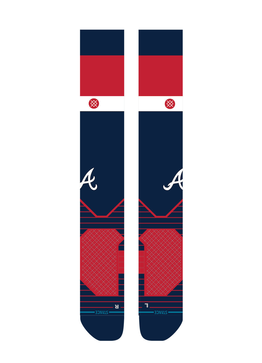 Atlanta Braves BOLD STRIPE OTC Stance Socks – Over-the-Calf, Medium Cushioning product image 1, provided for visual