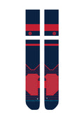 Atlanta Braves STRIPE OTC Stance Socks – Over-the-Calf, Medium Cushioning product image 1, provided for visual reference and