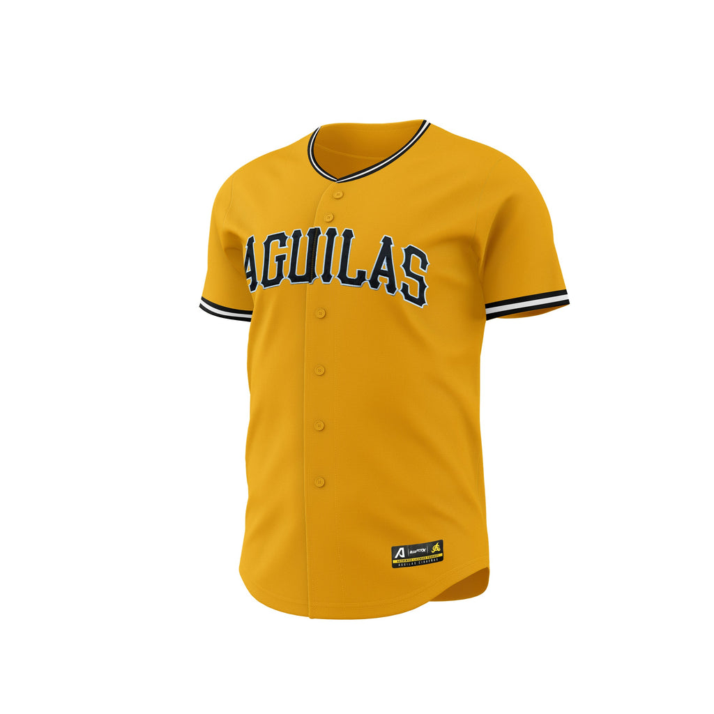 2023 Official Titanes del Caribe Aguilas Jersey - Yellow product image 1, provided for visual reference and product detail