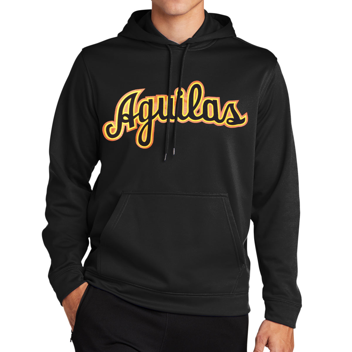 Aguilas Cibaeñas Black Fleece Hooded Pullover F244 product image 1, provided for visual reference and product detail review