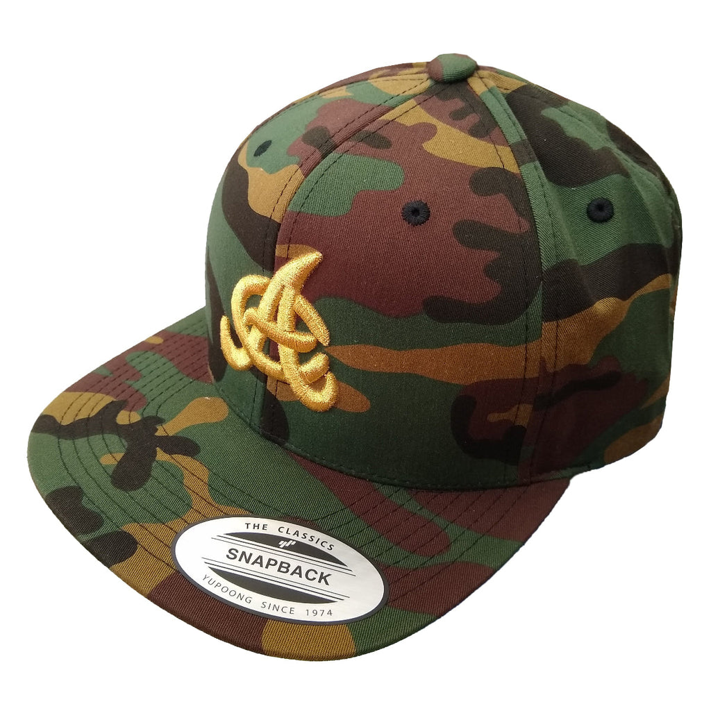 Aguilas Cibaeñas Embroidered Snapback Camouflage Hat product image 1, provided for visual reference and product detail review