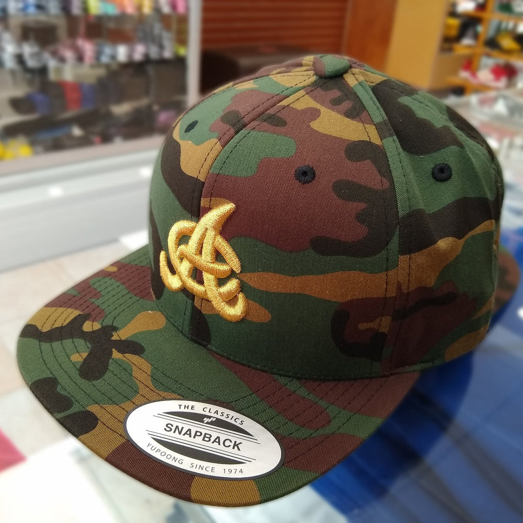 Aguilas Cibaeñas Embroidered Snapback Camouflage Hat product image 2, provided for visual reference and product detail review