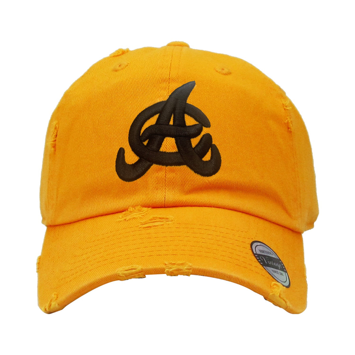 Aguilas Cibaeñas Embroidered Vintage Yellow / Black Hat product image 2, provided for visual reference and product detail