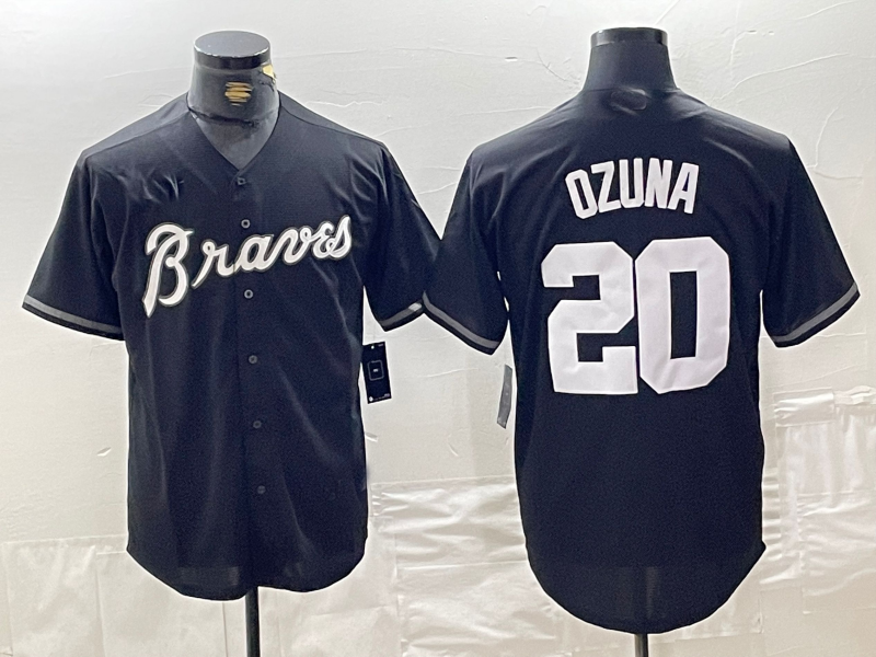 A.Braves #20 Marcell Ozuna Player Black Cool Base Stitched product image 1