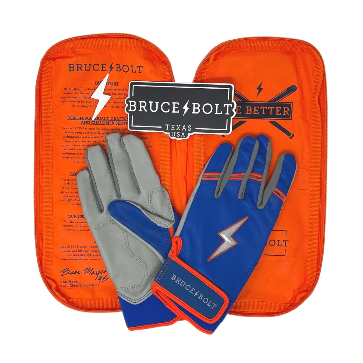 Bruce Bolt Premium Pro Nimmo Series Short Cuff Batting Gloves - Mets Blue product image 3, provided for visual reference and