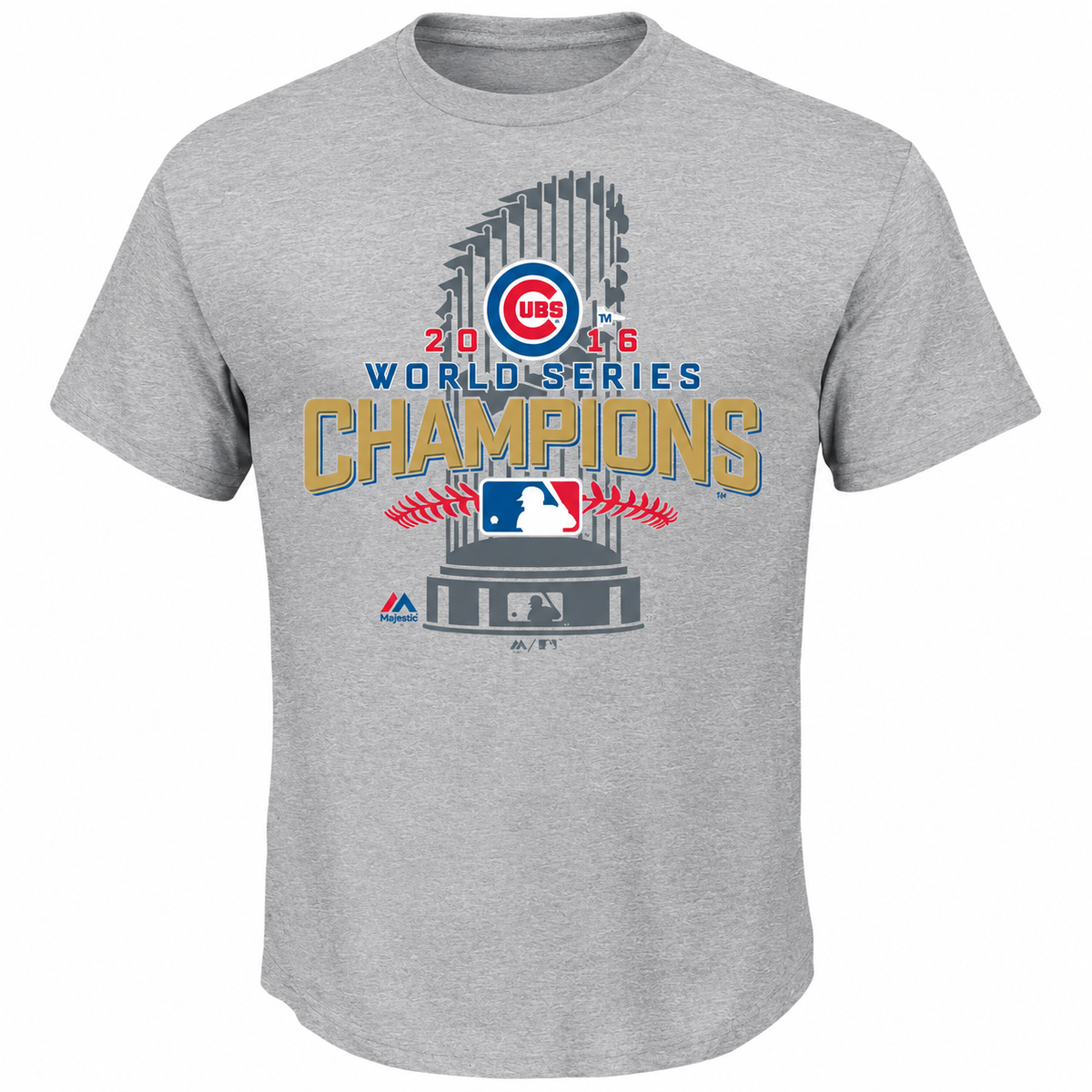 Youth Chicago Cubs Majestic Gray 2016 World Series Champions Locker Room T-Shirt product image 1, provided for visual