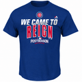 Youth Chicago Cubs Majestic Royal 2016 Postseason Authentic Collection "We Came to Reign" T-Shirt product image 1, provided
