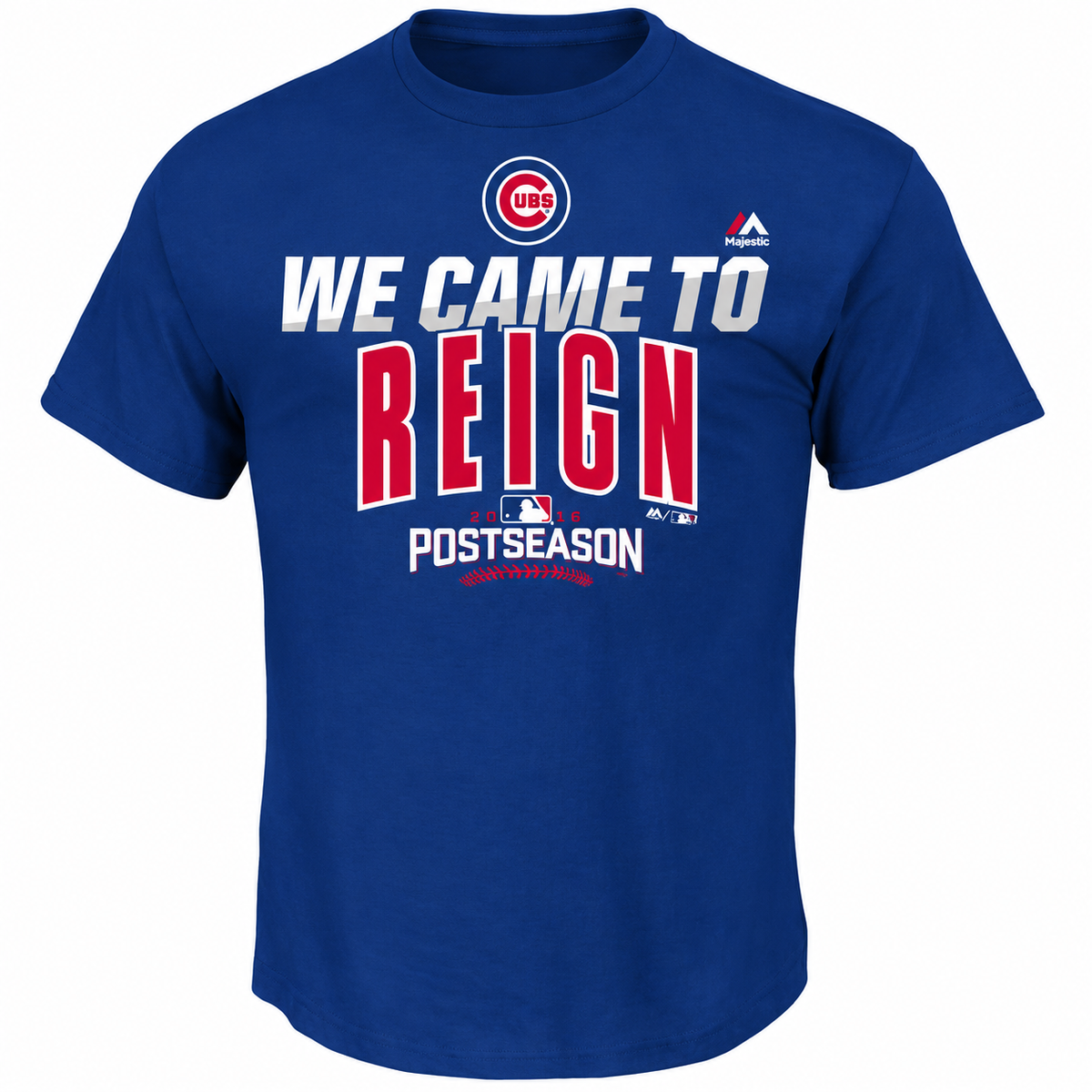 Youth Chicago Cubs Majestic Royal 2016 Postseason Authentic Collection "We Came to Reign" T-Shirt product image 1, provided