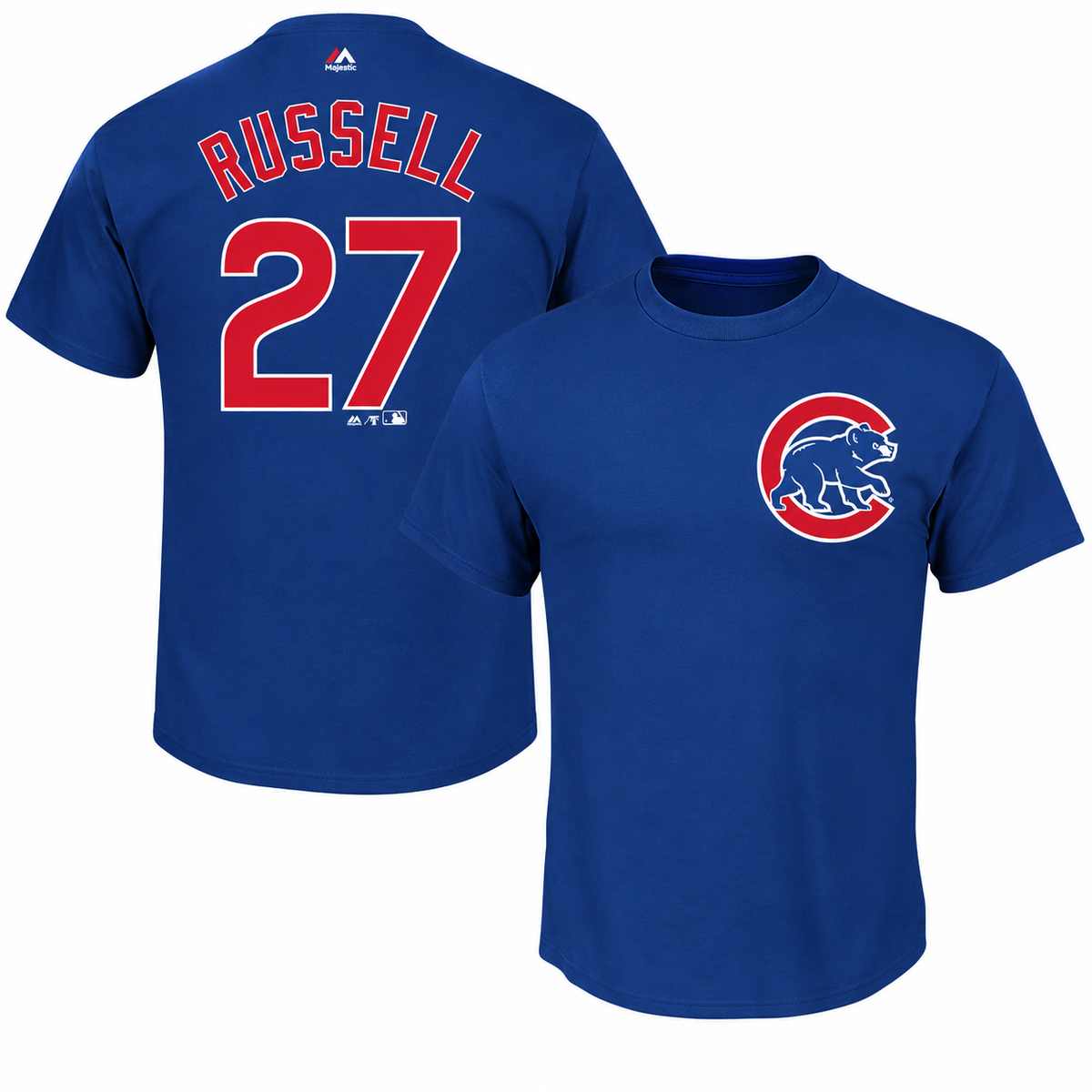 Addison Russell Chicago Cubs Youth Player T-Shirt By Majestic product image 1, provided for visual reference and product