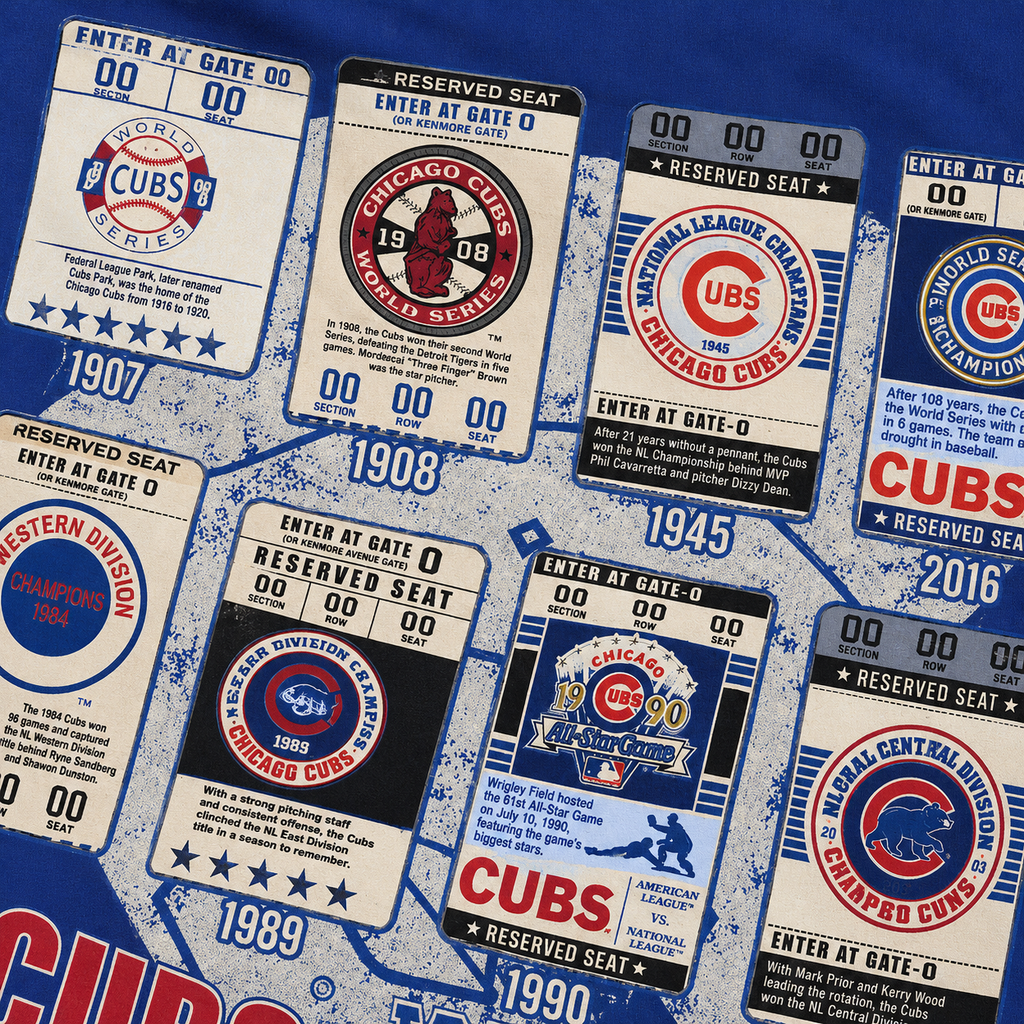 Chicago Cubs Majestic Cooperstown League Domination T-Shirt for Men product image 4, provided for visual reference and