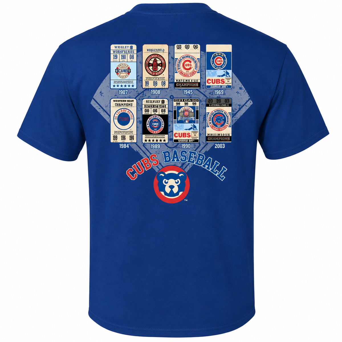 Chicago Cubs Majestic Cooperstown League Domination T-Shirt for Men product image 3, provided for visual reference and