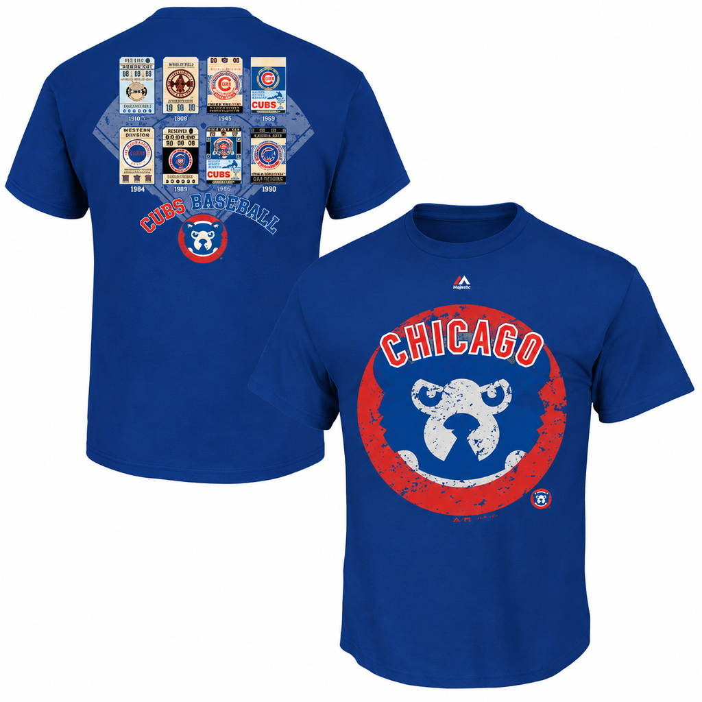 Chicago Cubs Majestic Cooperstown League Domination T-Shirt for Men product image 1, provided for visual reference and