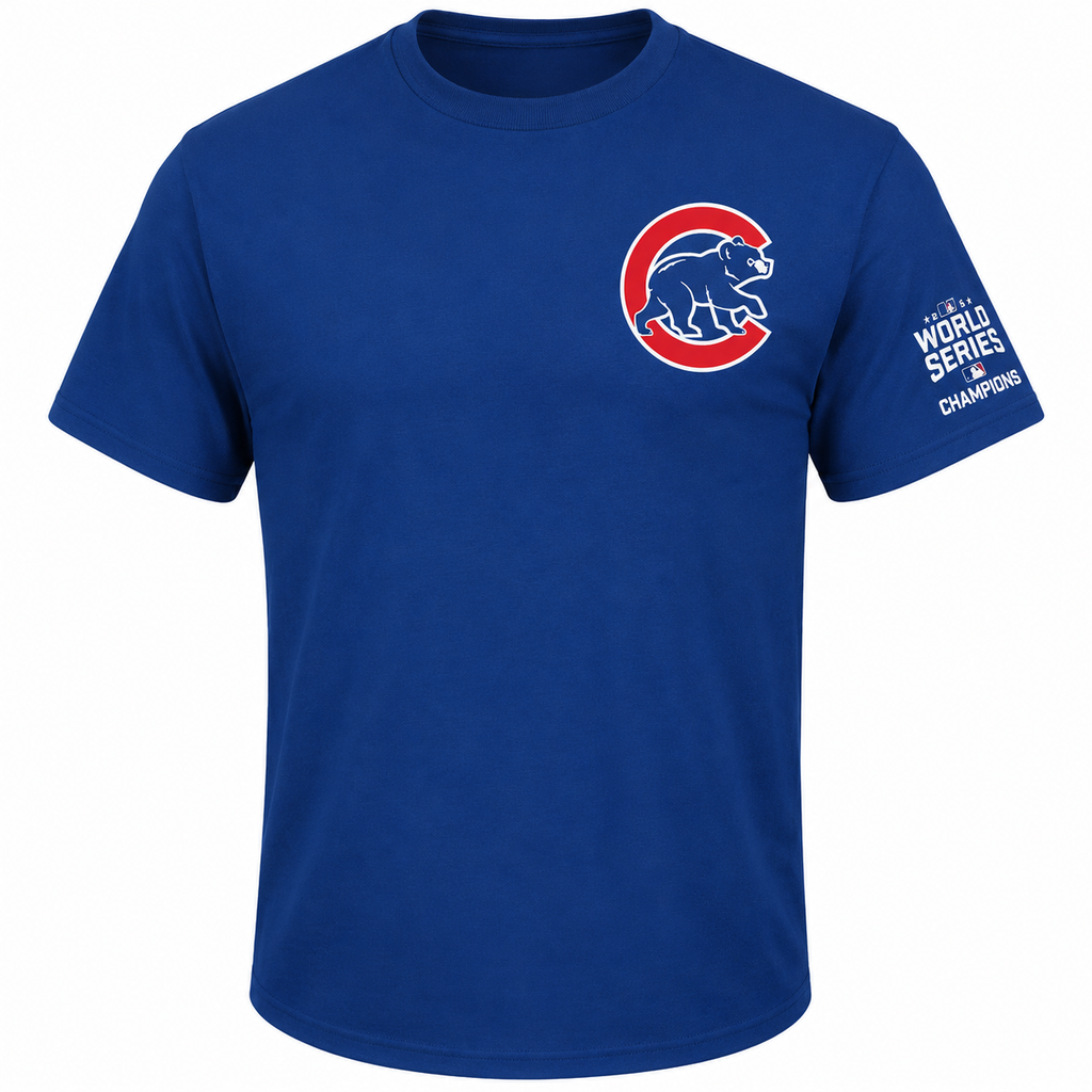 Youth Chicago Cubs Javier Baez Majestic Royal 2016 World Series Champions Name & Number T-Shirt product image 2, provided