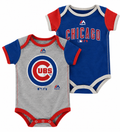 Infant Chicago Cubs Majestic Royal/Gray Vintage Baby 2-Piece Bodysuit Set product image 1, provided for visual reference and