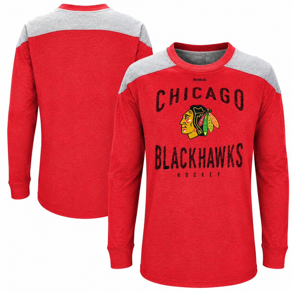 Youth Chicago Blackhawks Birthright Long Sleeve Crew By Reebok product image 1, provided for visual reference and product