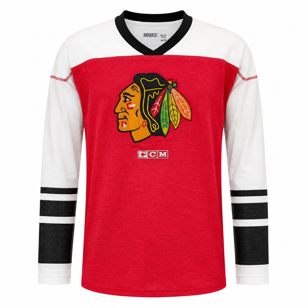 Youth Chicago Blackhawks Long Sleeve Vintage Crew By CCM product image 1, provided for visual reference and product detail