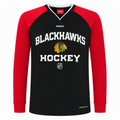Chicago Blackhawks NHL Youth Black Reebok PlayDry Long Sleeve Shirt product image 1, provided for visual reference and
