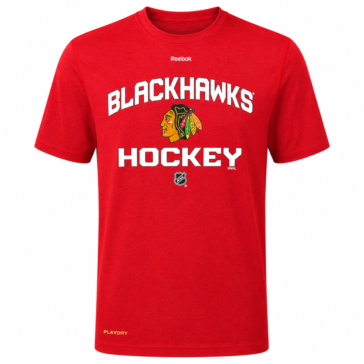 Youth Chicago Blackhawks ReebokCenter Ice Locker Status Speedwick T-Shirt-Red product image 1, provided for visual reference