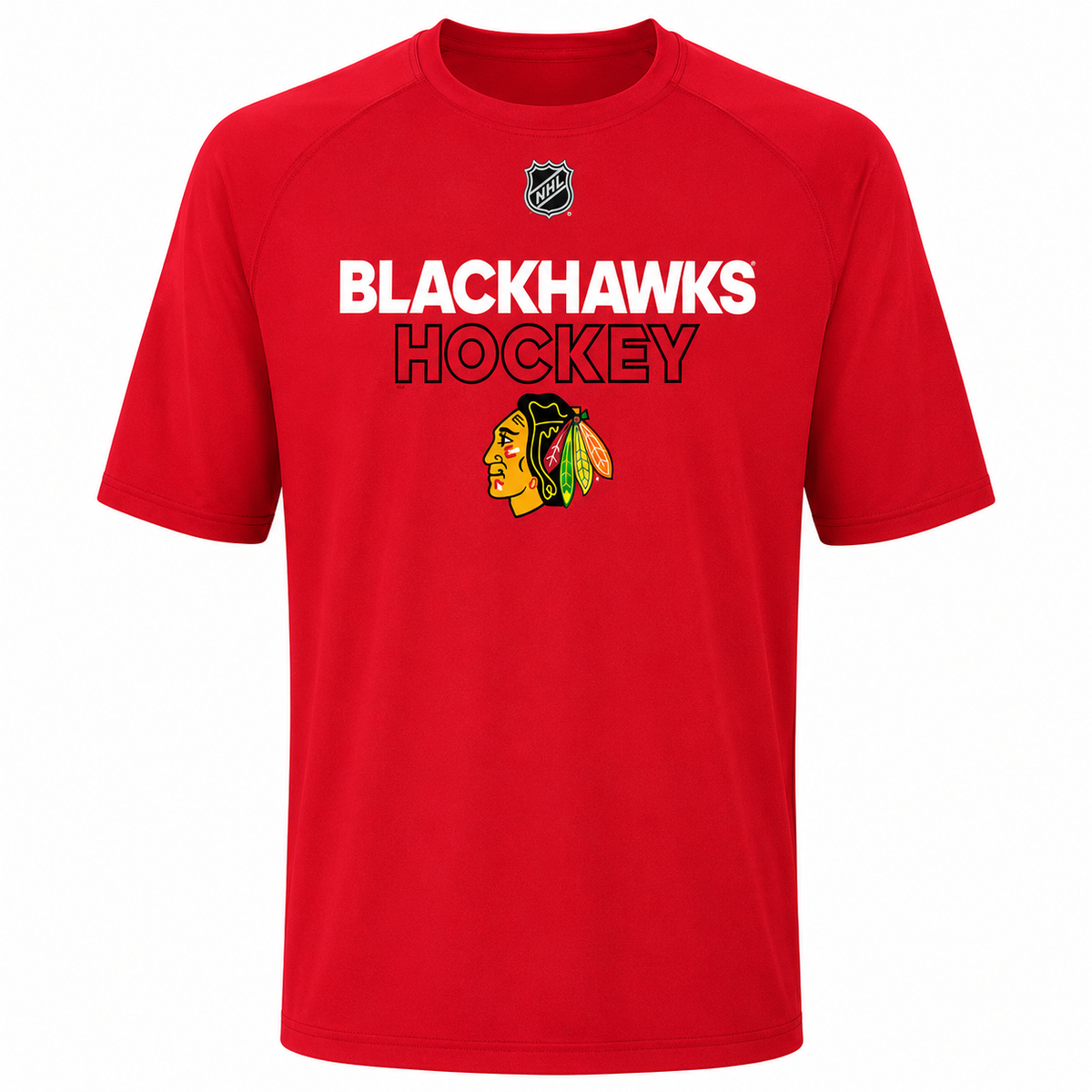 Youth Adidas Chicago Blackhawks Red Authentic Ice Short Sleeve T Shirt product image 1, provided for visual reference and